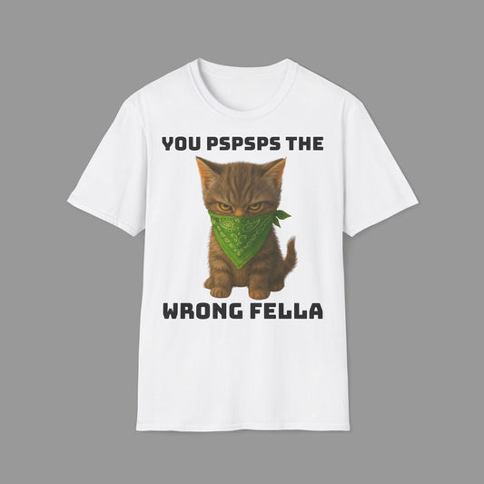 ZALOPA – Funny Cat T Shirt with Green Bandana Cool Gangster Style Graphic Tee for Cat Lovers and Pet Owners.