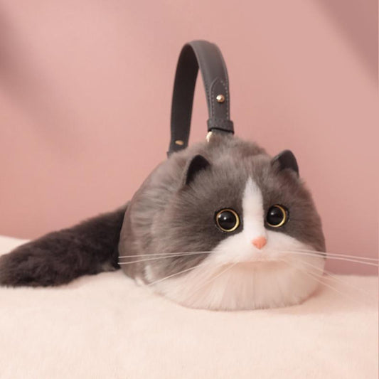 ZALOPA - Kitty Purse, Cute Cat-Shaped Plush Handbag