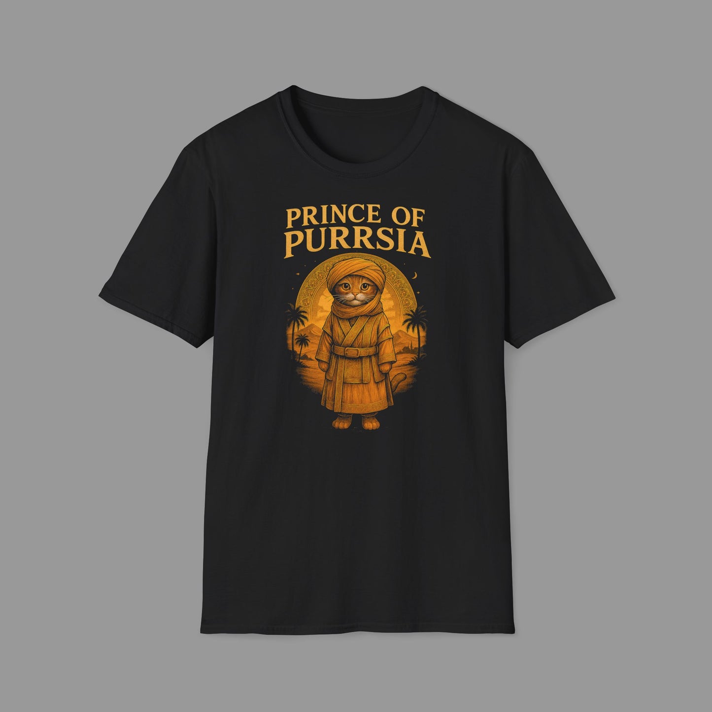 ZALOPA - Prince of Purrsia T-Shirt für Katzenliebhaber, humorvolles Katzenmotiv, Geschenk für Tierfreunde.