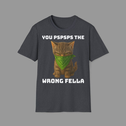 ZALOPA – Funny Cat T Shirt with Green Bandana Cool Gangster Style Graphic Tee for Cat Lovers and Pet Owners.