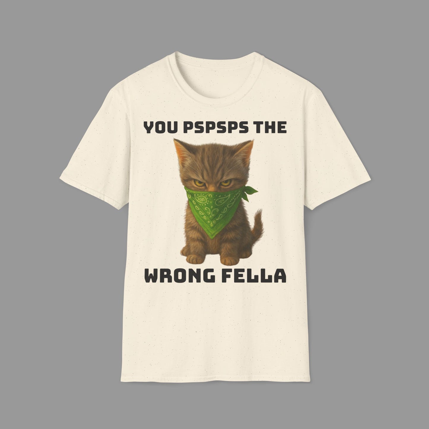ZALOPA – Funny Cat T Shirt with Green Bandana Cool Gangster Style Graphic Tee for Cat Lovers and Pet Owners.