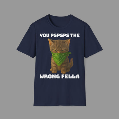 ZALOPA – Funny Cat T Shirt with Green Bandana Cool Gangster Style Graphic Tee for Cat Lovers and Pet Owners.