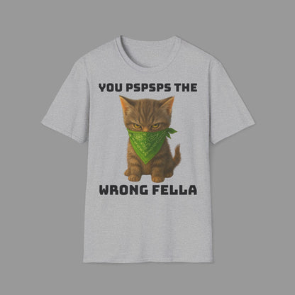 ZALOPA – Funny Cat T Shirt with Green Bandana Cool Gangster Style Graphic Tee for Cat Lovers and Pet Owners.