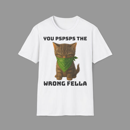 ZALOPA – Funny Cat T Shirt with Green Bandana Cool Gangster Style Graphic Tee for Cat Lovers and Pet Owners.