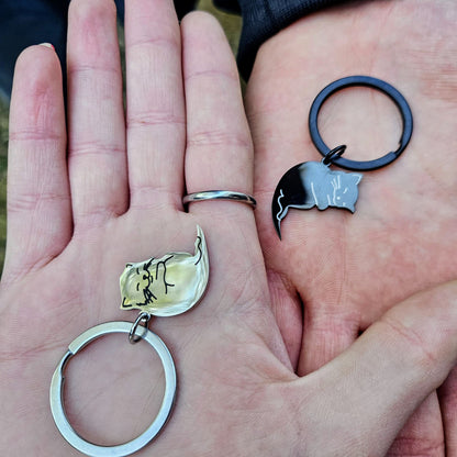 ZALOPA - Yin Yang Cat Keychain Matching Couple Keyring Set for Cat Lovers