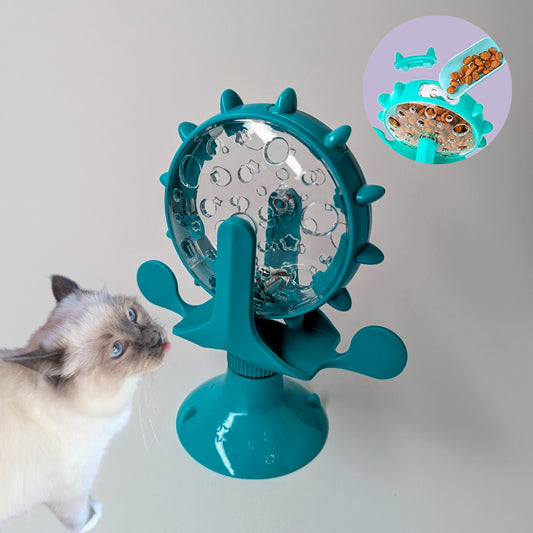 ZALOPA - 360 Degree Rotating Treat Feeder Fun IQ Puzzle Toy for Cats and Small Dogs