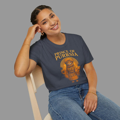 ZALOPA - Prince of Purrsia T-Shirt für Katzenliebhaber, humorvolles Katzenmotiv, Geschenk für Tierfreunde.