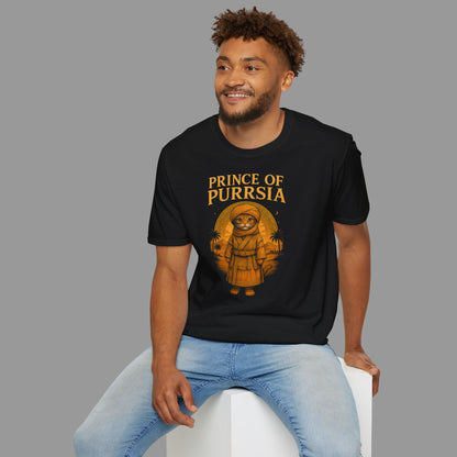 ZALOPA - Prince of Purrsia T-Shirt für Katzenliebhaber, humorvolles Katzenmotiv, Geschenk für Tierfreunde.