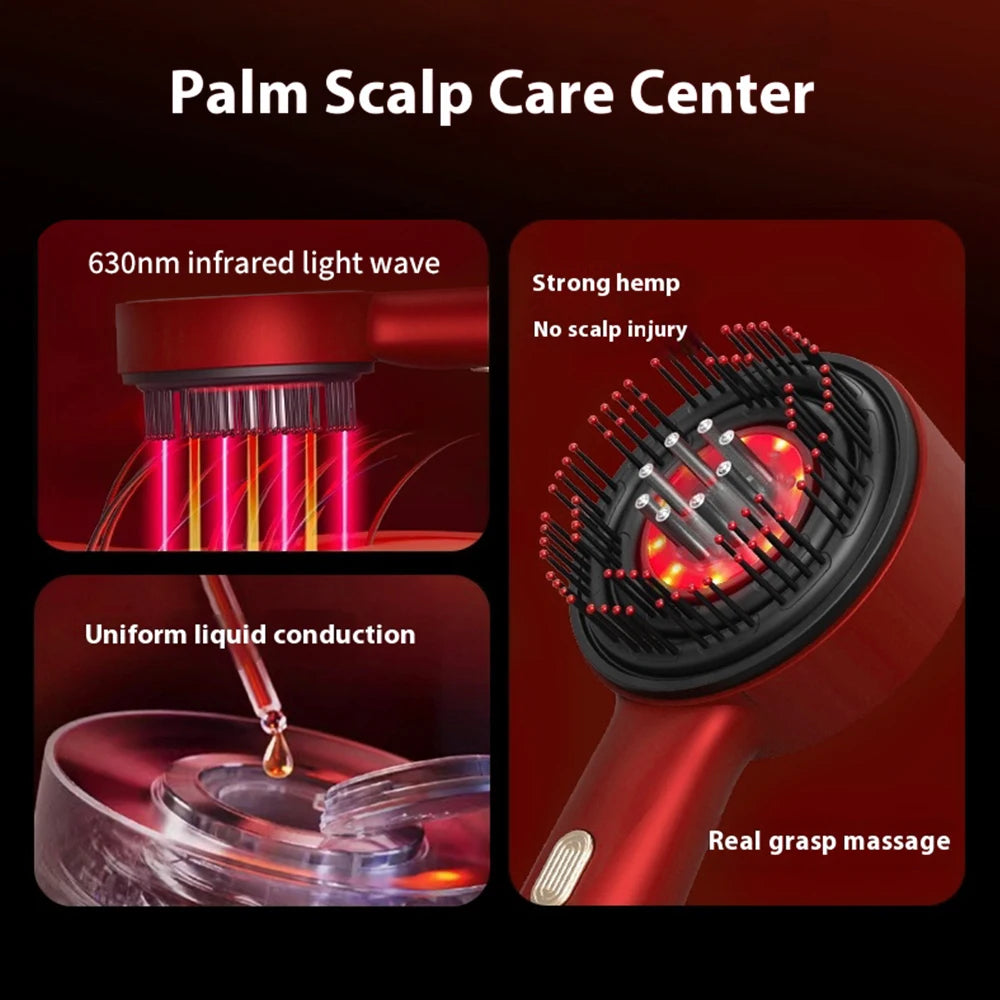 Electric Scalp Massager and Red Light Therapy Hair Care Brush