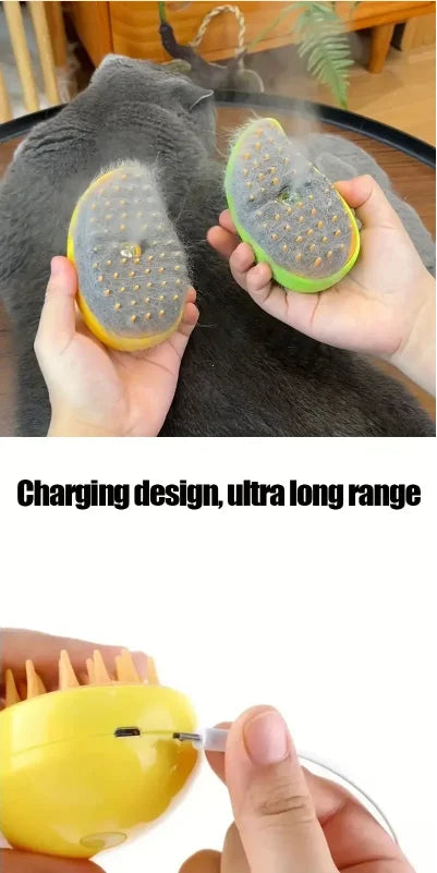 3-in-1 Electric Steamy Pet Grooming Brush