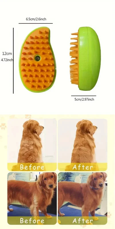 3-in-1 Electric Steamy Pet Grooming Brush
