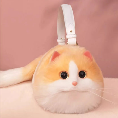 Handmade Plush Cat Shoulder and Crossbody Bag