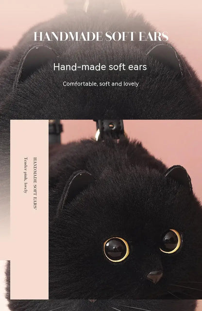 Handmade Plush Cat Shoulder and Crossbody Bag