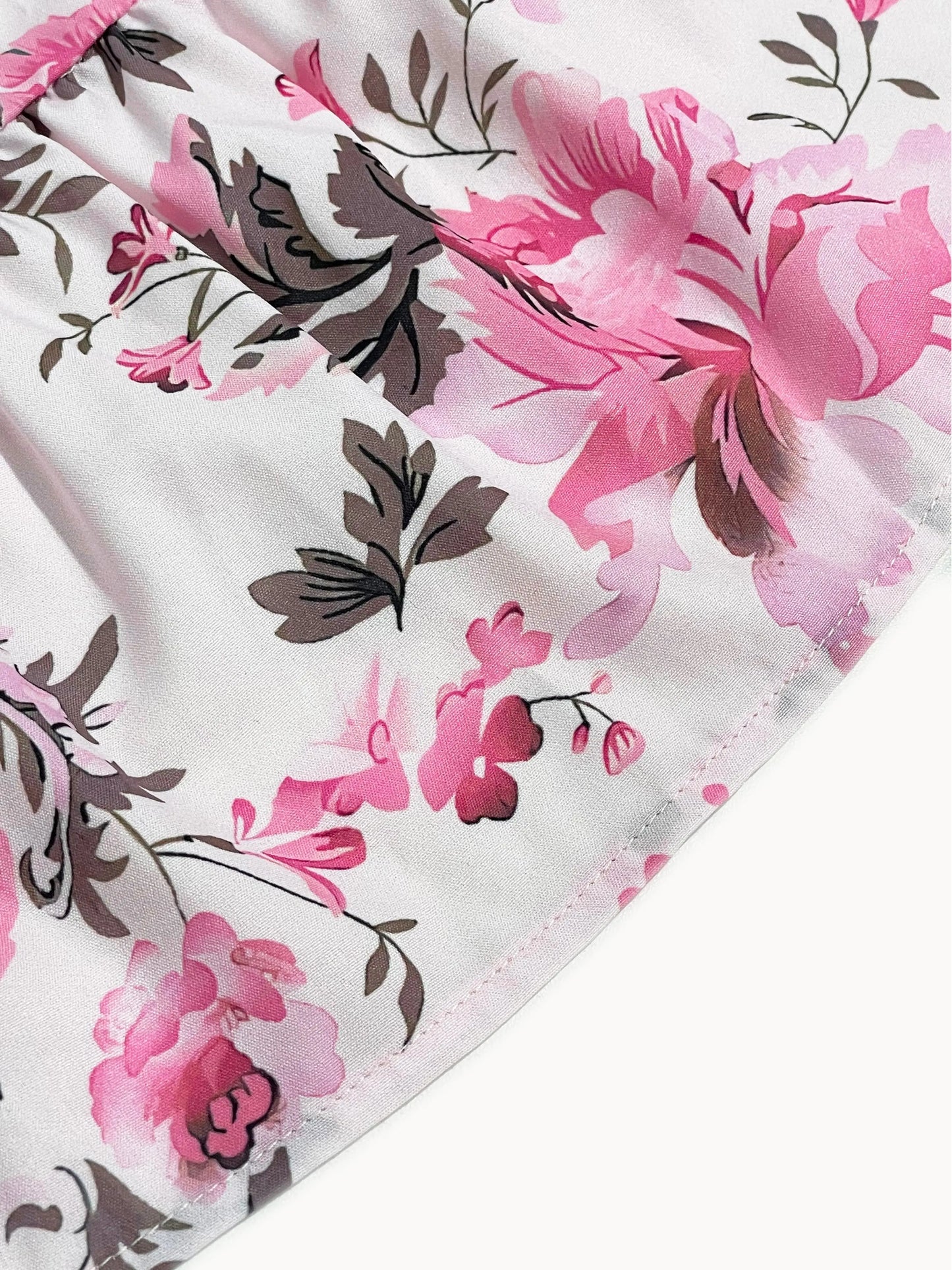 Floral Print Shirred Spaghetti Strap Sundress