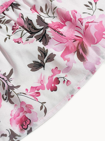 Floral Print Shirred Spaghetti Strap Sundress