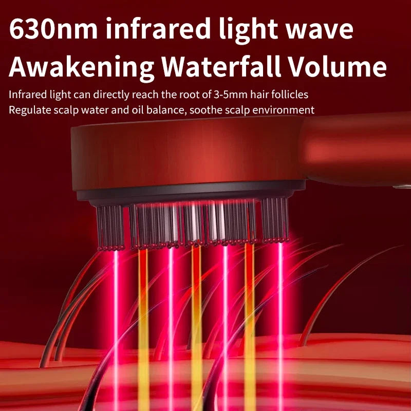 Electric Scalp Massager and Red Light Therapy Hair Care Brush
