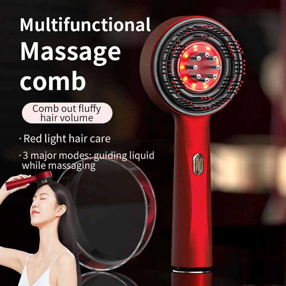 Electric Scalp Massager and Red Light Therapy Hair Care Brush