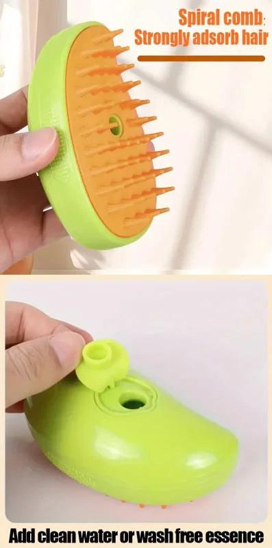 3-in-1 Electric Steamy Pet Grooming Brush