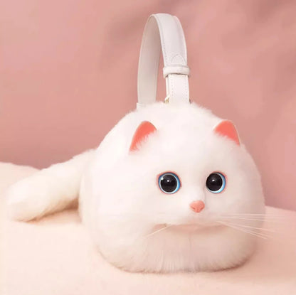 Handmade Plush Cat Shoulder and Crossbody Bag