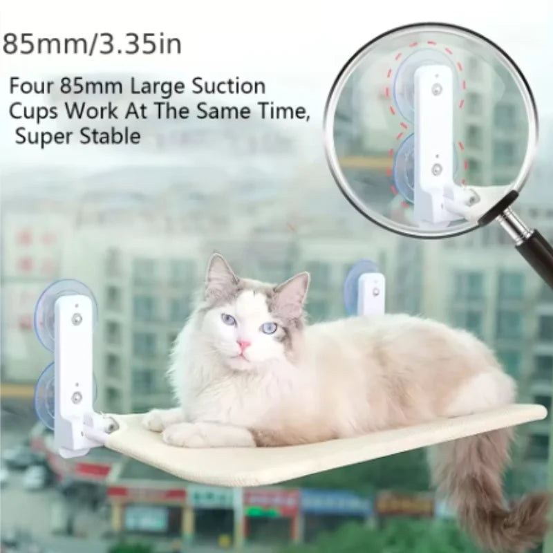 Window-Mounted Cat Hammock and Window Sunbathing Bed