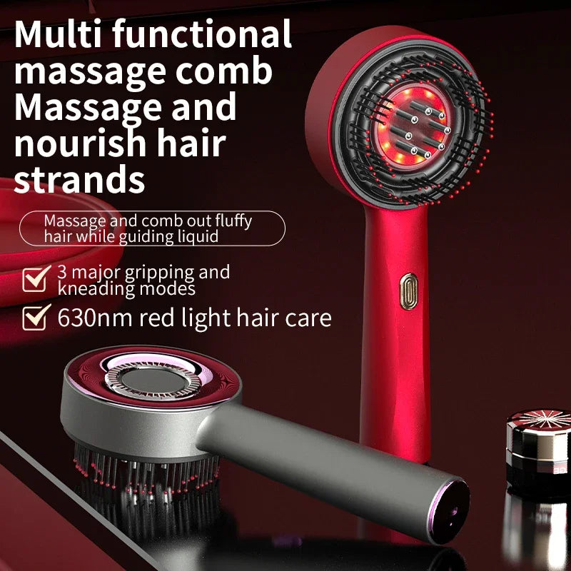 Electric Scalp Massager and Red Light Therapy Hair Care Brush