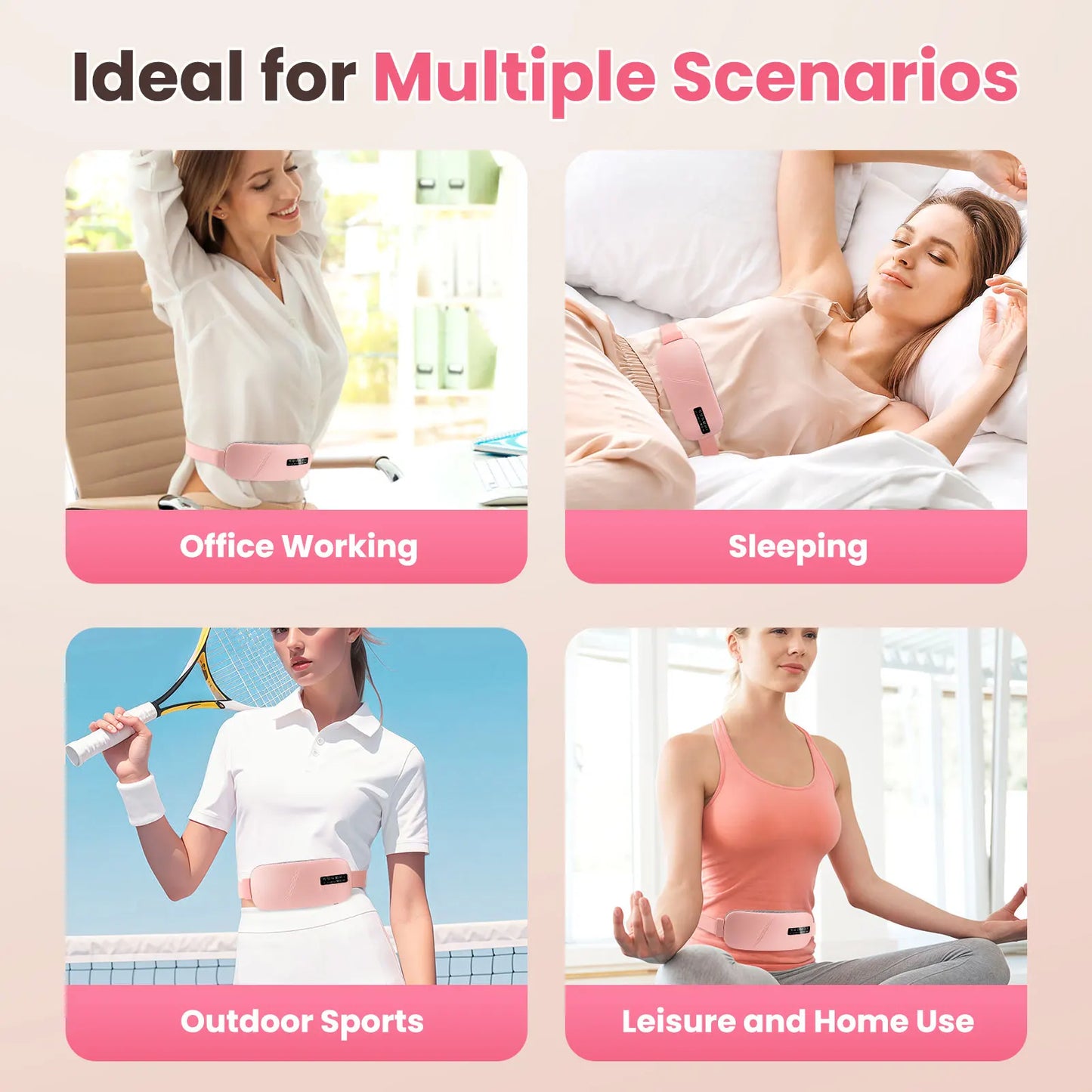Cordless Menstrual Heating Pad and Soothing Waist Massager
