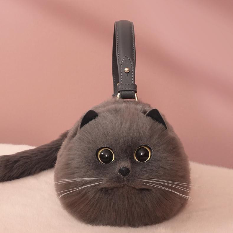 ZALOPA - Kitty Purse, Cute Cat-Shaped Plush Handbag
