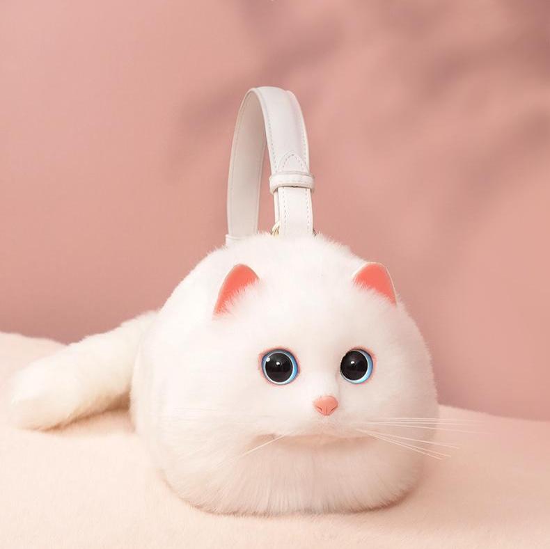 ZALOPA - Kitty Purse, Cute Cat-Shaped Plush Handbag