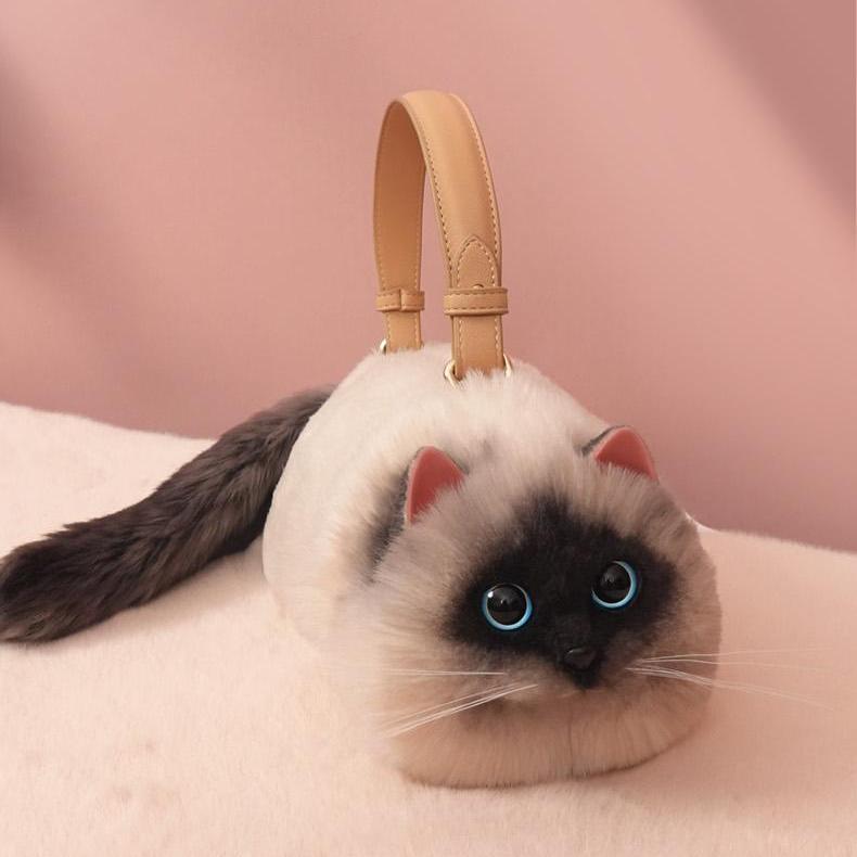 ZALOPA - Kitty Purse, Cute Cat-Shaped Plush Handbag