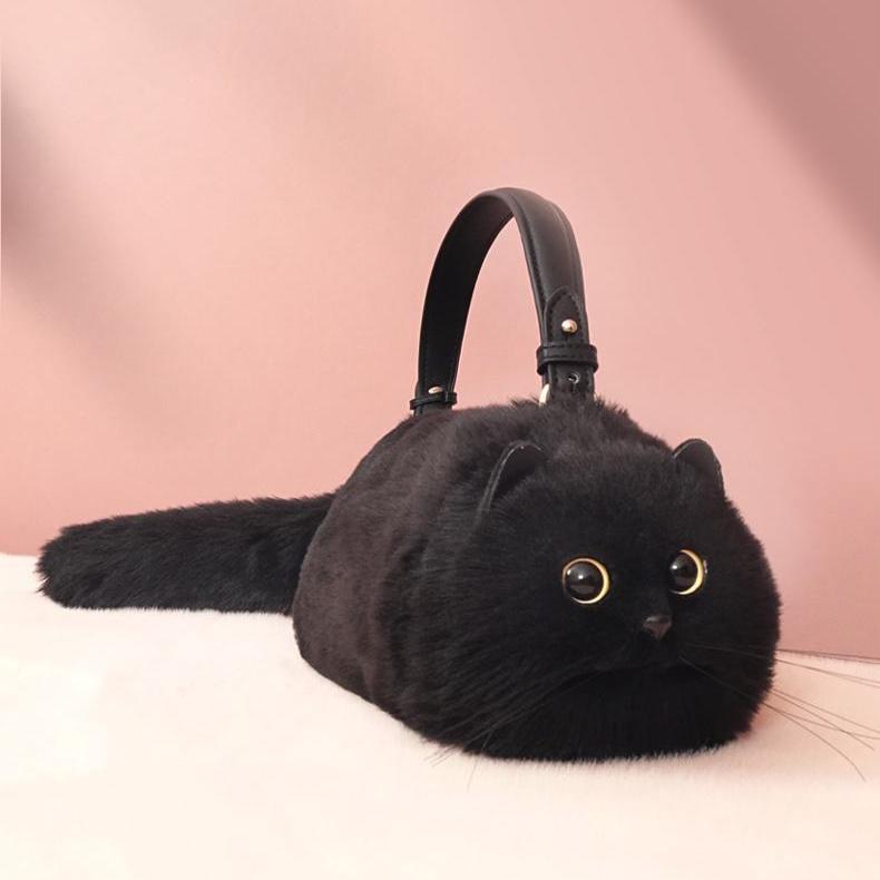 ZALOPA - Kitty Purse, Cute Cat-Shaped Plush Handbag