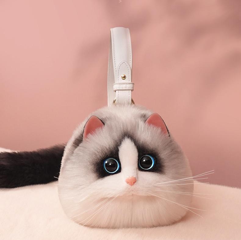 ZALOPA - Kitty Purse, Cute Cat-Shaped Plush Handbag